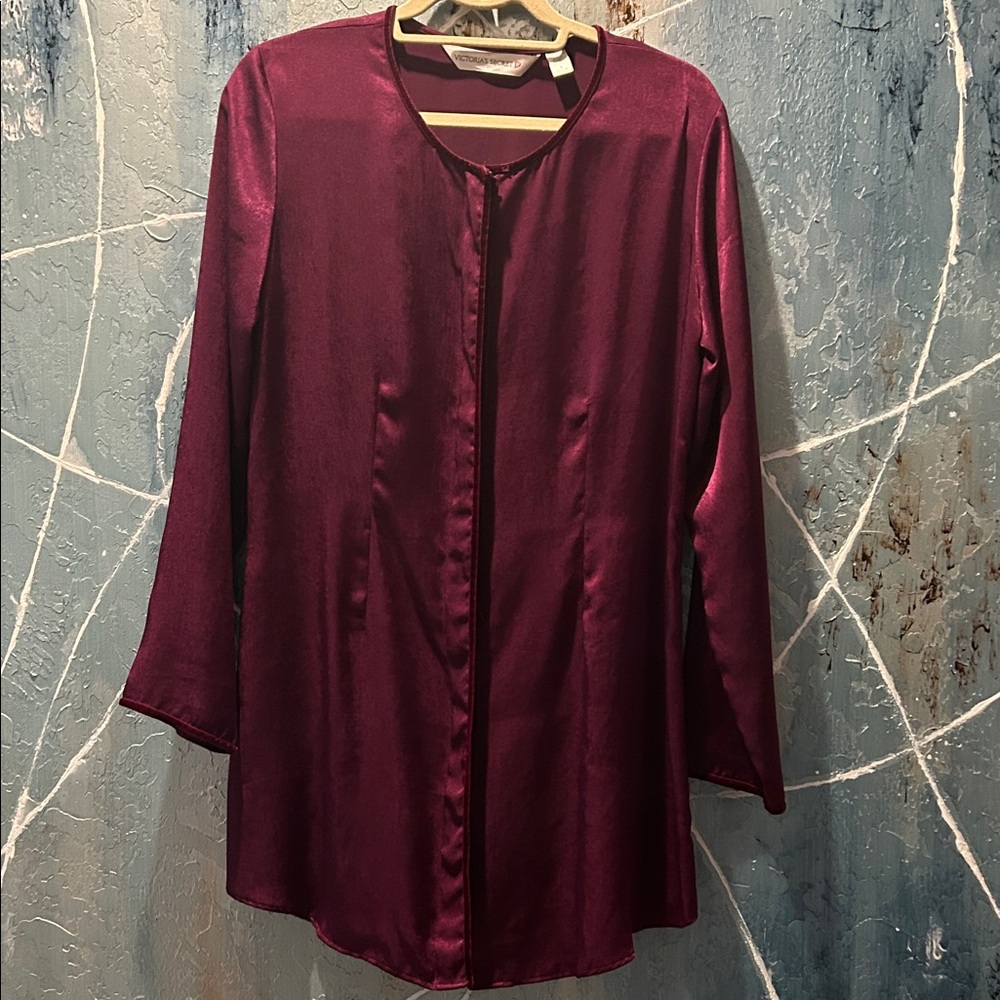 Victoria's Secret Burgundy Satin Robe